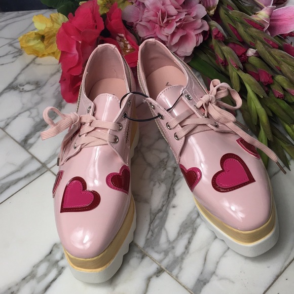 Sneakers Oxfords Platforms Pink NWT Multi Sizes - Picture 2 of 6